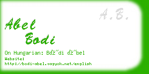 abel bodi business card